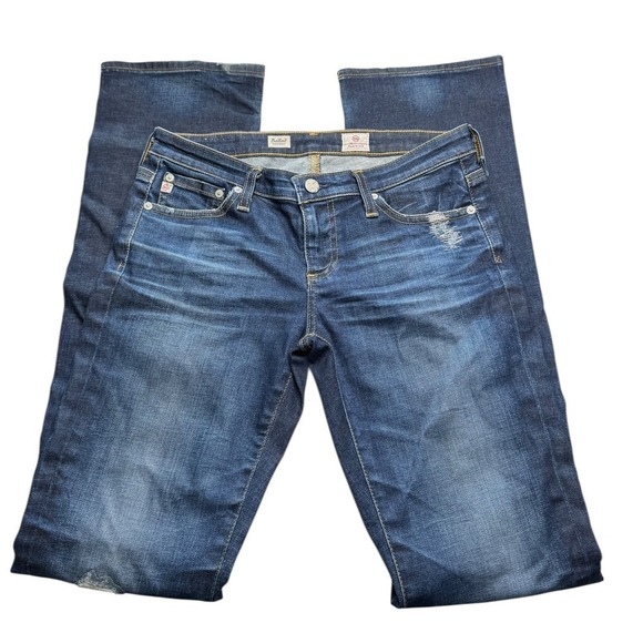 AG Adriano Goldschmied Women's Ballad Slim Boot Jeans Distressed 27R Stretch - Picture 1 of 7